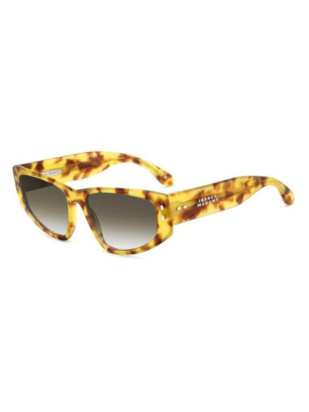New Isabel Marant Women's Sunglasses Havana Square Green Lens Acetate Frame IM S